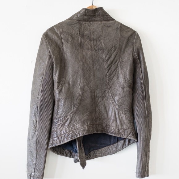 ALL SAINTS - Legacy Brown Leather Jacket US 8 - Picture 3 of 9